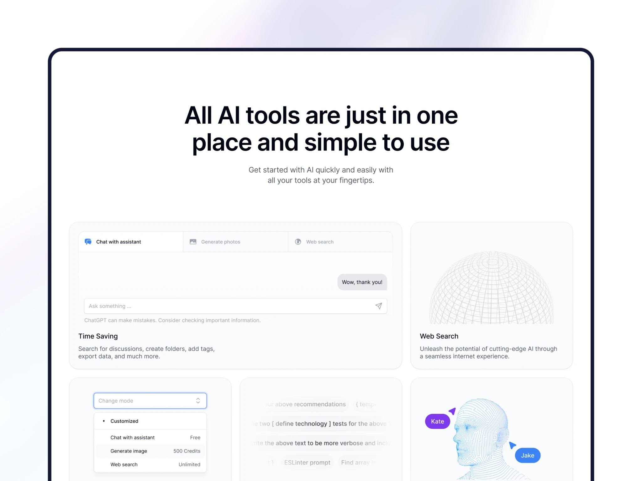 Momentum Framer template preview showcasing AI-powered SaaS features, with voice interaction UI elements, pricing options, and 3D user illustration on a modern layout.