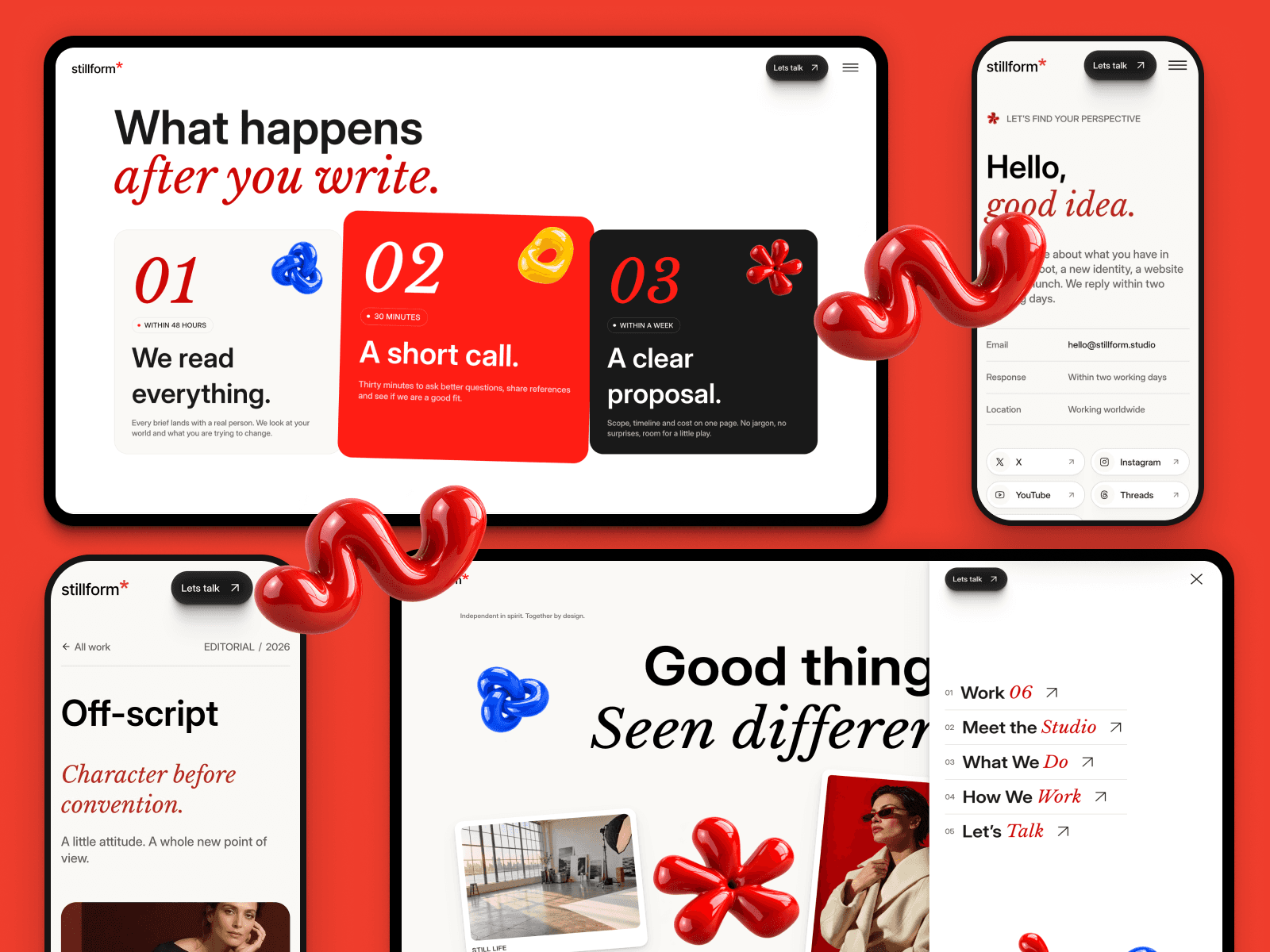 Stillform Framer template preview
