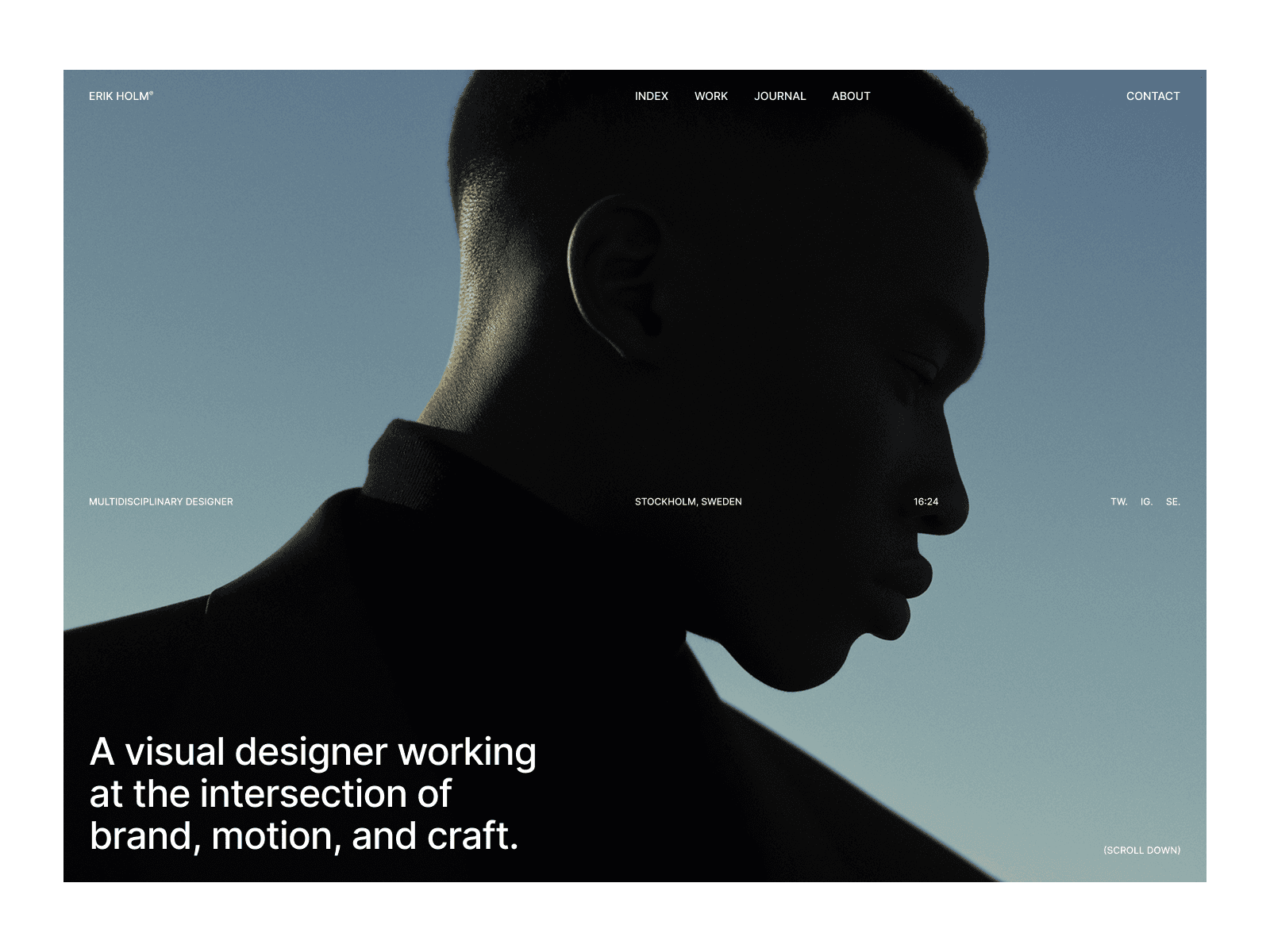 Erik Holm is a refined portfolio template for visual designers, creative directors, photographers, and motion artists. Present selected work and journal stories through editorial layouts, cinematic media, smooth interactions, and flexible CMS pages.