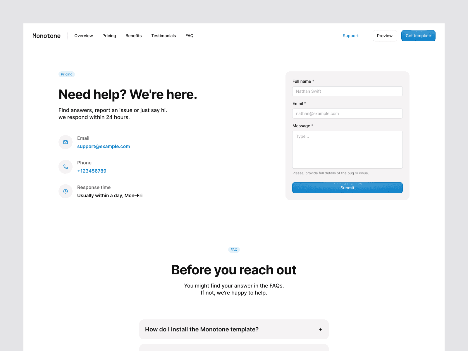  Monotone is a Notion-style website template with a minimalist design, perfect for solo creators and SaaS startup founders. Build a marketing-ready landing page, creator portfolio, or startup website in minutes with this conversion-focused Framer template.