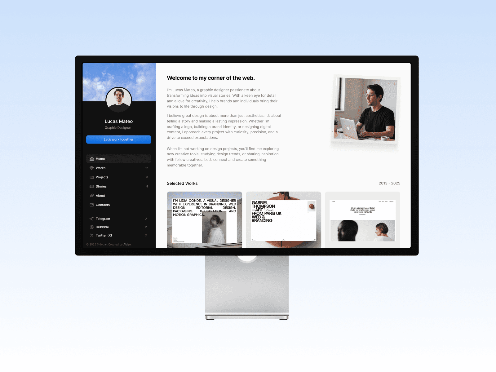 Lucas Mateo Framer template Portfolio