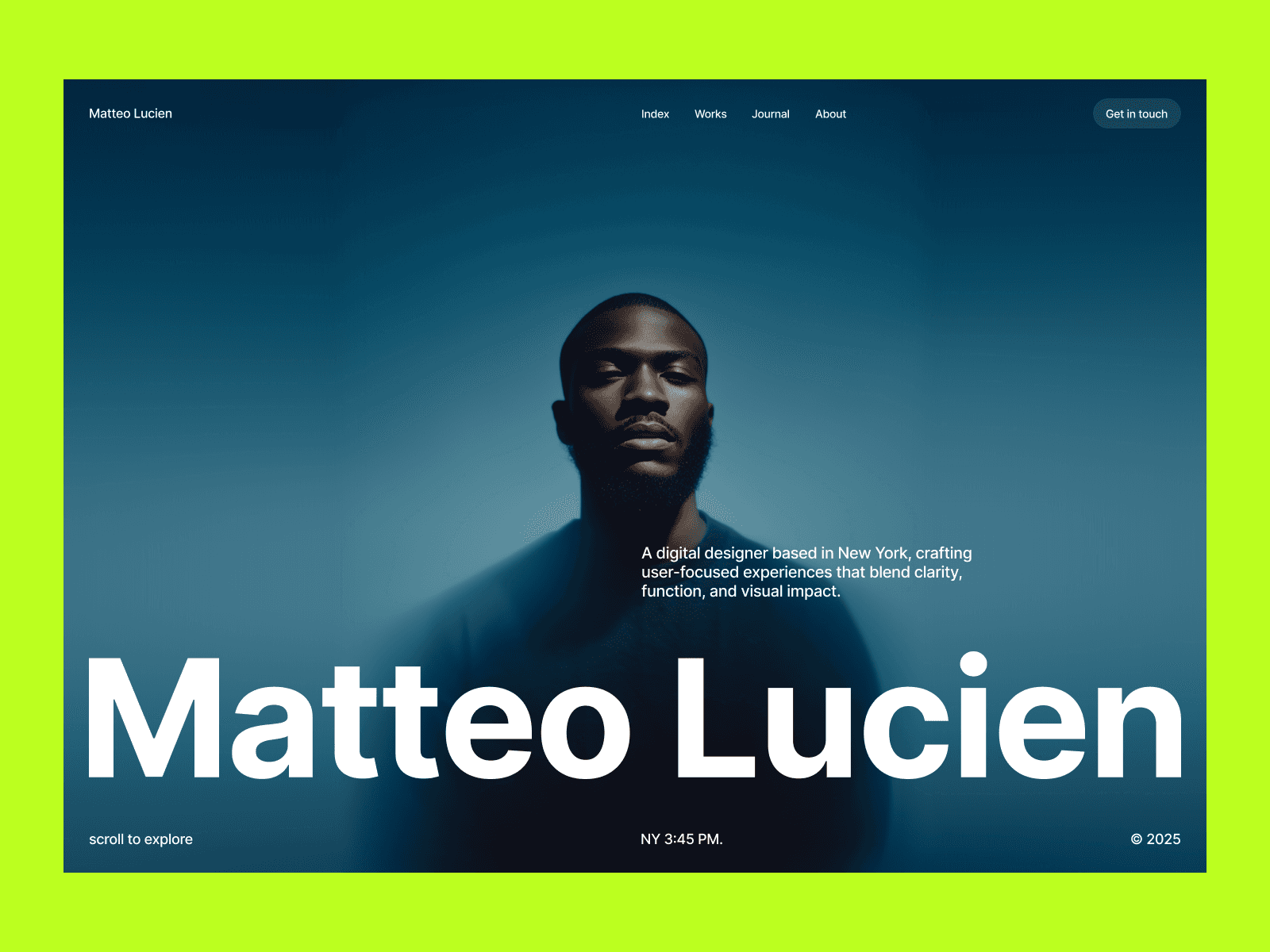 Matteo Lucien framer premium portfolio template