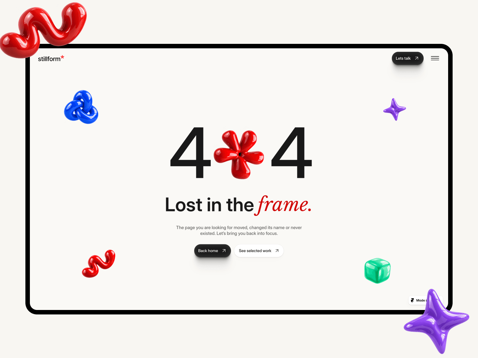 Stillform Framer template preview