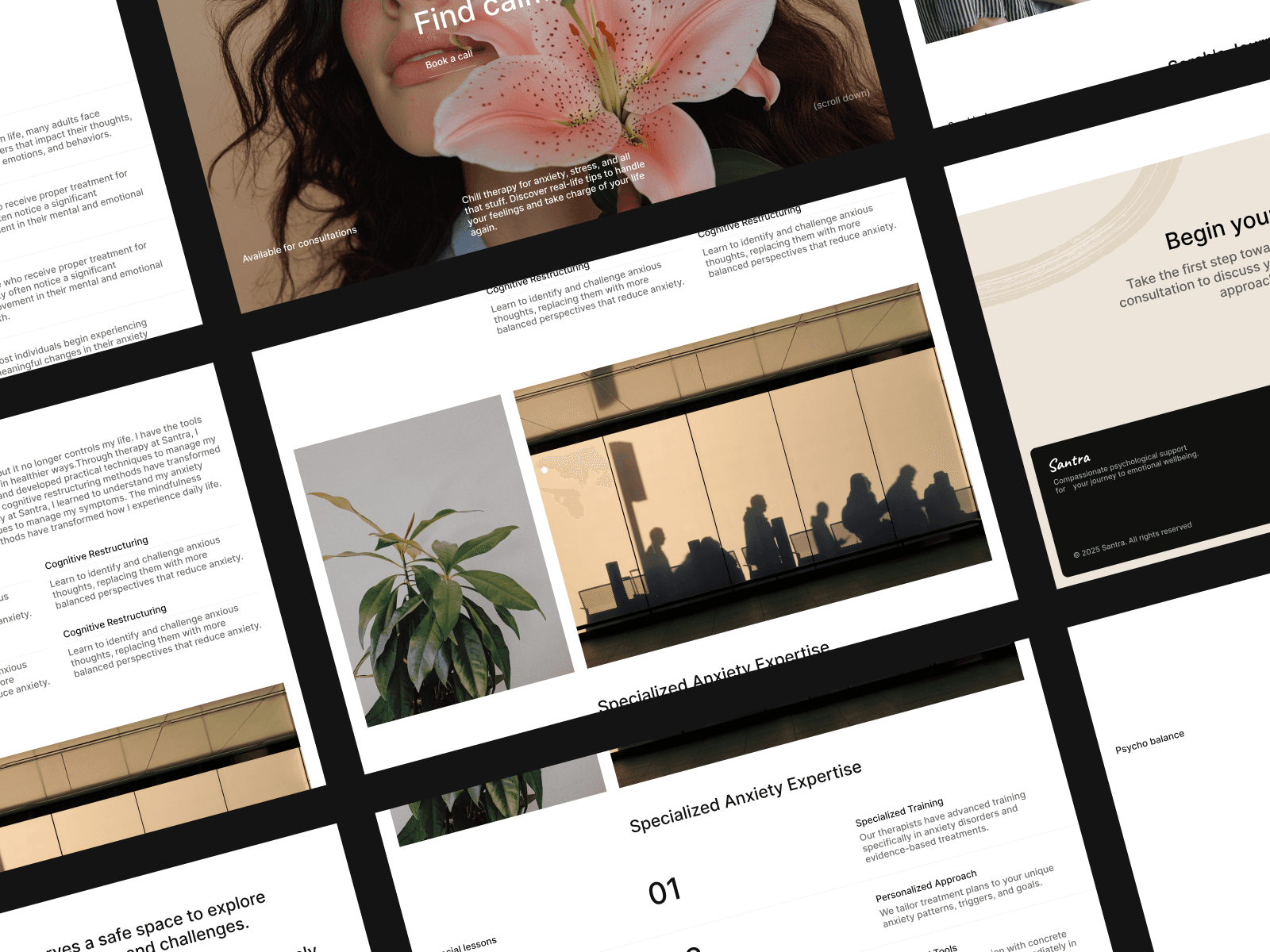 Framer website template for mental health and wellness professionals – clean and calming layout designed for psychologists and therapists.