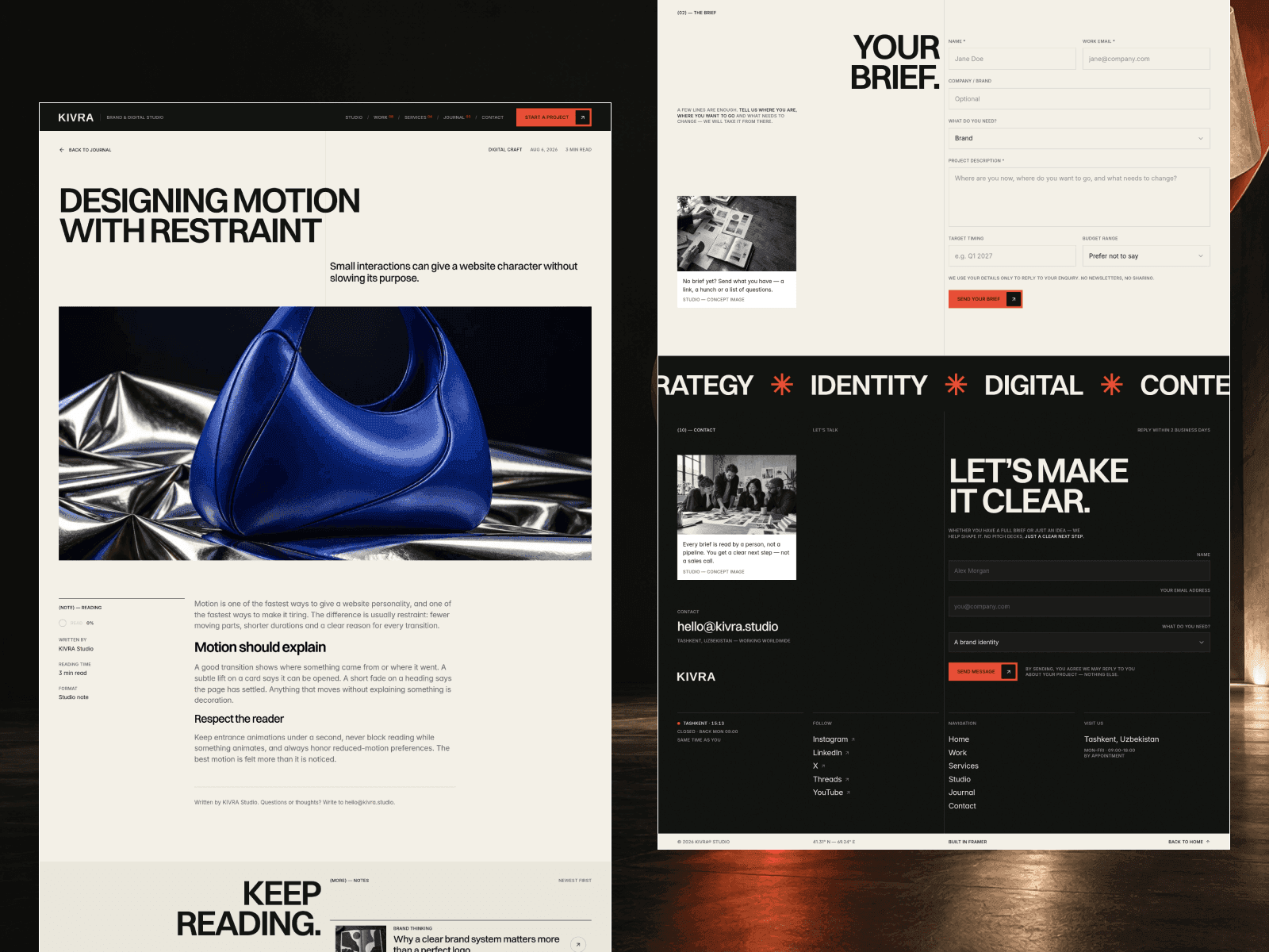 Kivra Framer template preview