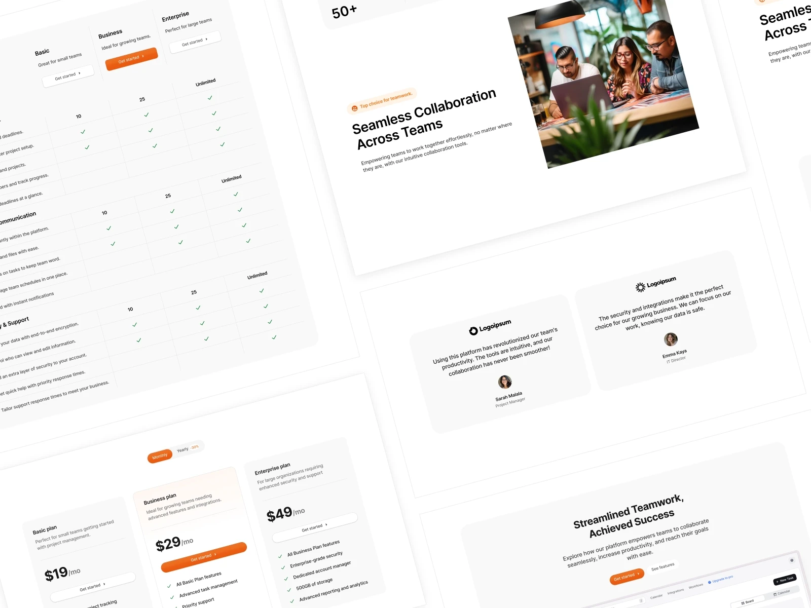 Astera – a modern Framer SaaS template preview for AI voice and text-to-speech platforms, featuring a clean layout, category tags, and a pricing comparison section.